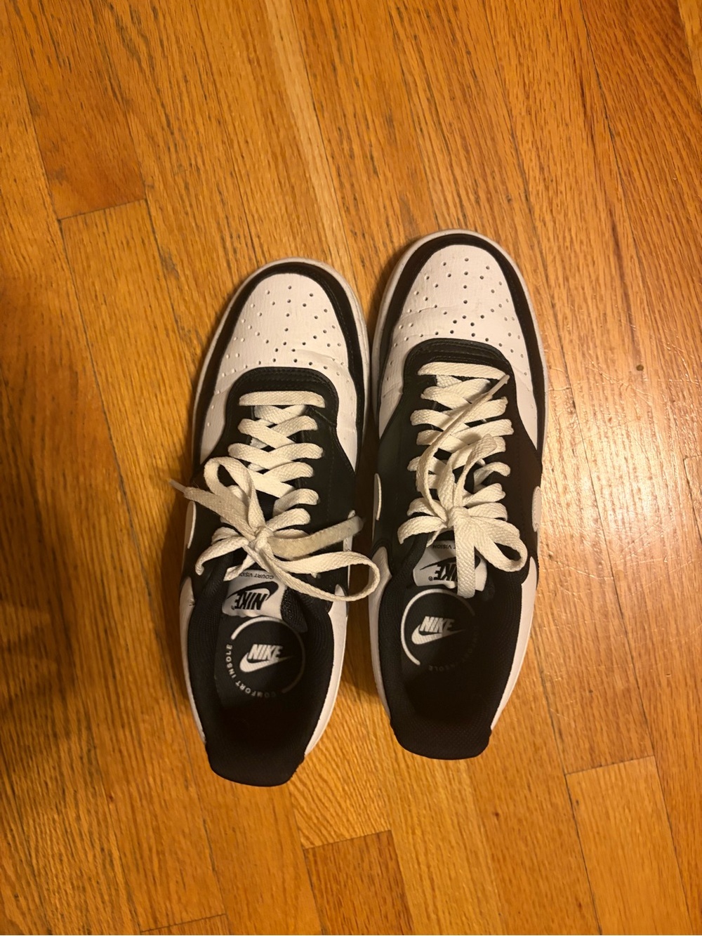 Nike Men’s Court Vision Sneakers in Black and White - Picture 5 of 7